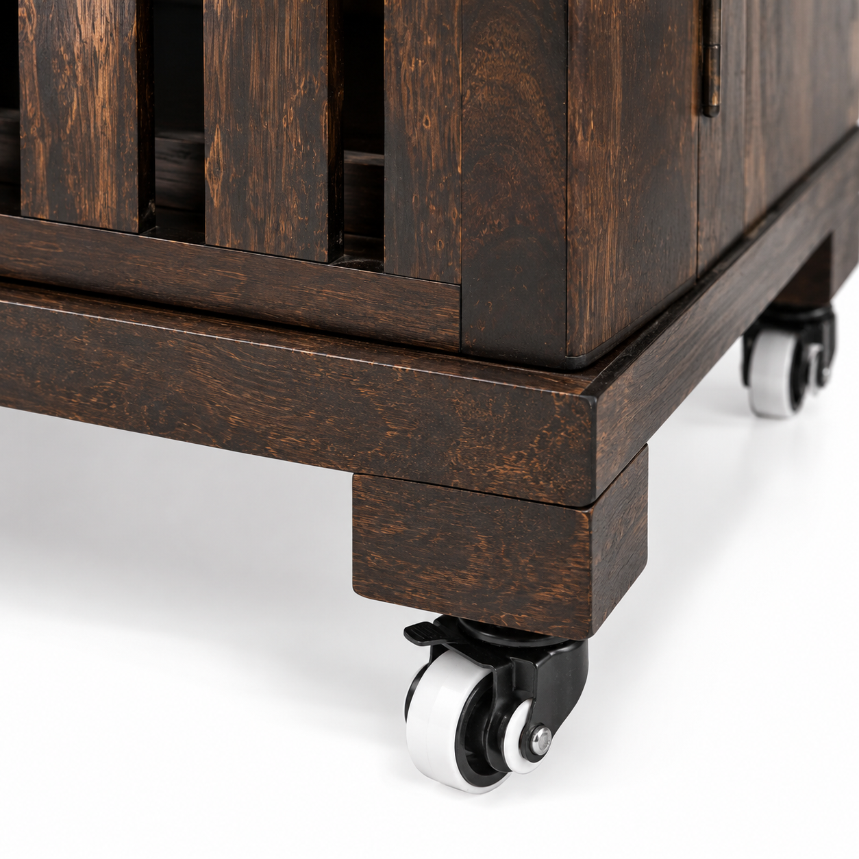 Wooden Bar Cabinet for Home with Wine Glass Holder, Bottle Storage, Sliding Door, Mobile Serving Cart for Living Room & Dining Area
