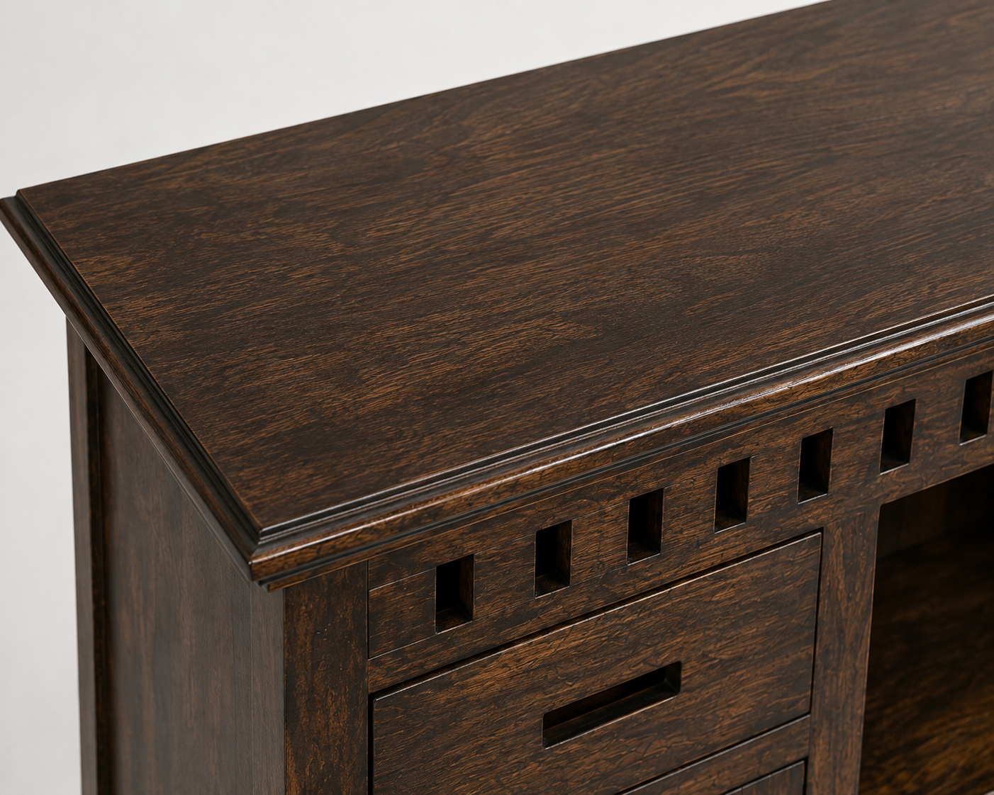 Rustic Wooden Bar Cabinet with Glass Display Door, Wine Bottle Storage, Open Shelves & Compact Home Liquor Organizer