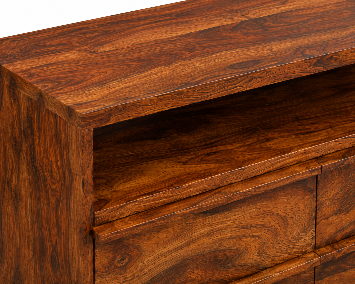 Chest of Drawers Storage Cabinet for Bedroom & Living Room with Open Display Shelf