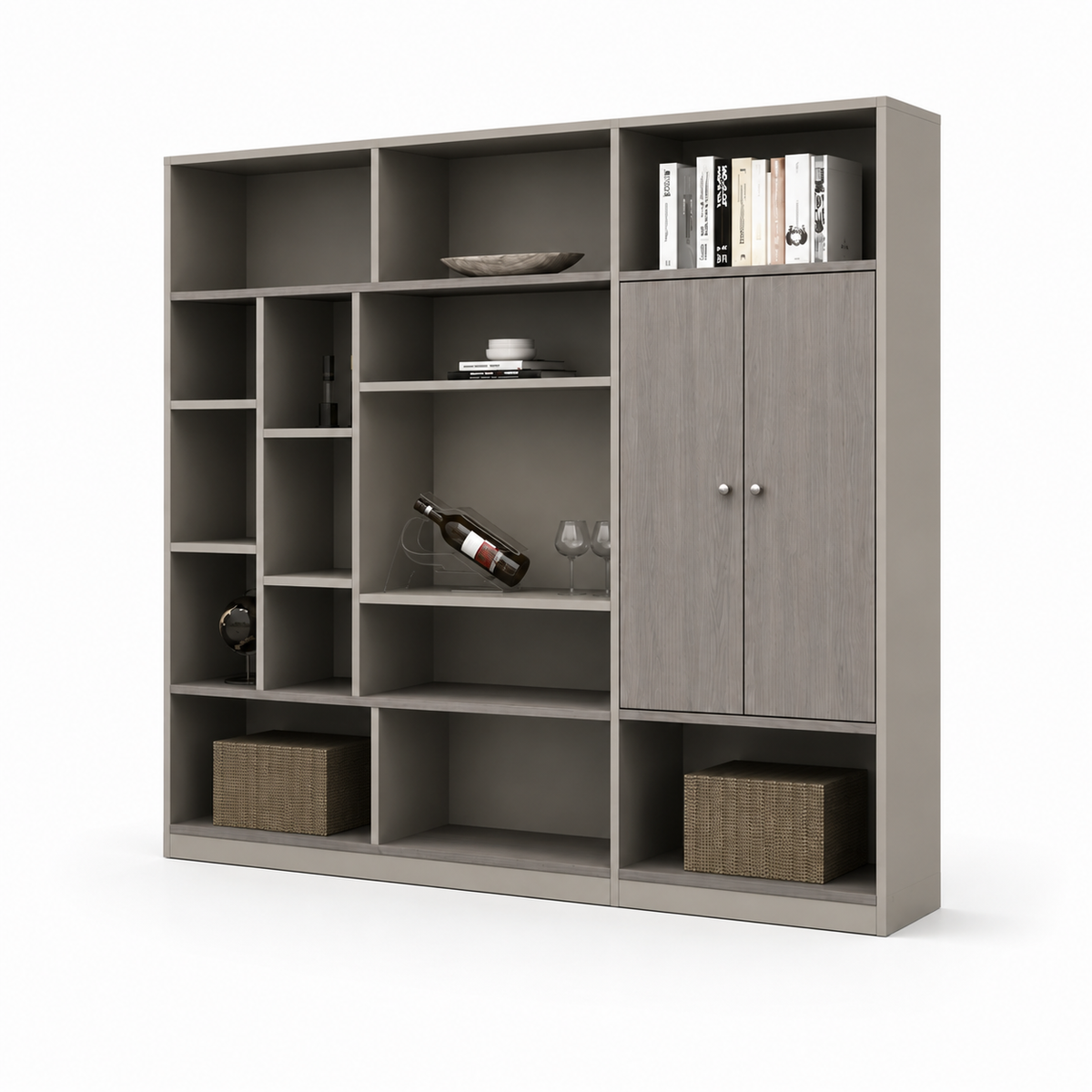 Modern Wooden Storage Cabinet with Open Shelves And Drawars with Premium Design