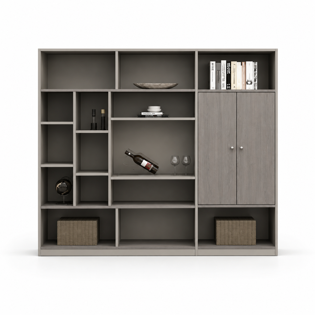 Modern Wooden Storage Cabinet with Open Shelves And Drawars with Premium Design