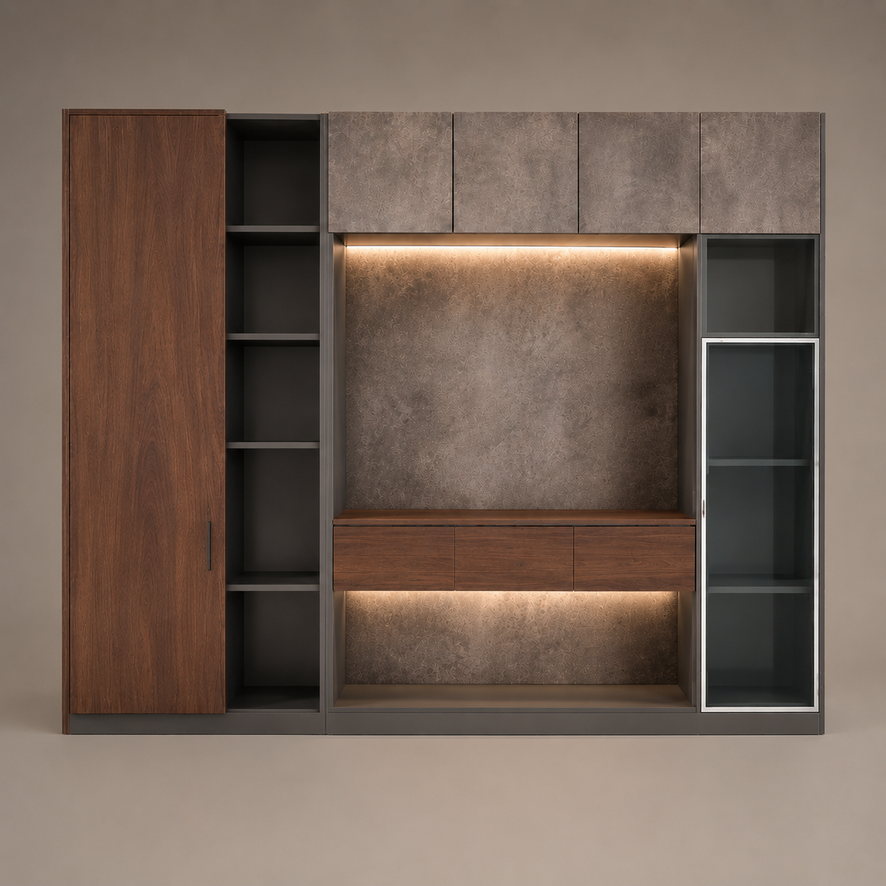 Wooden Office Storage Cabinet with Locking System, Shelves & Premium Wooden Finish for Offices