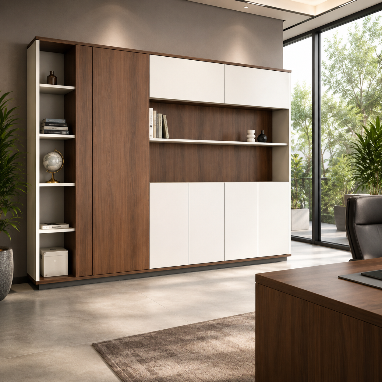 Wooden Office Storage Cabinet with Modern Wooden Design & Sleek Finish for Modern Offices