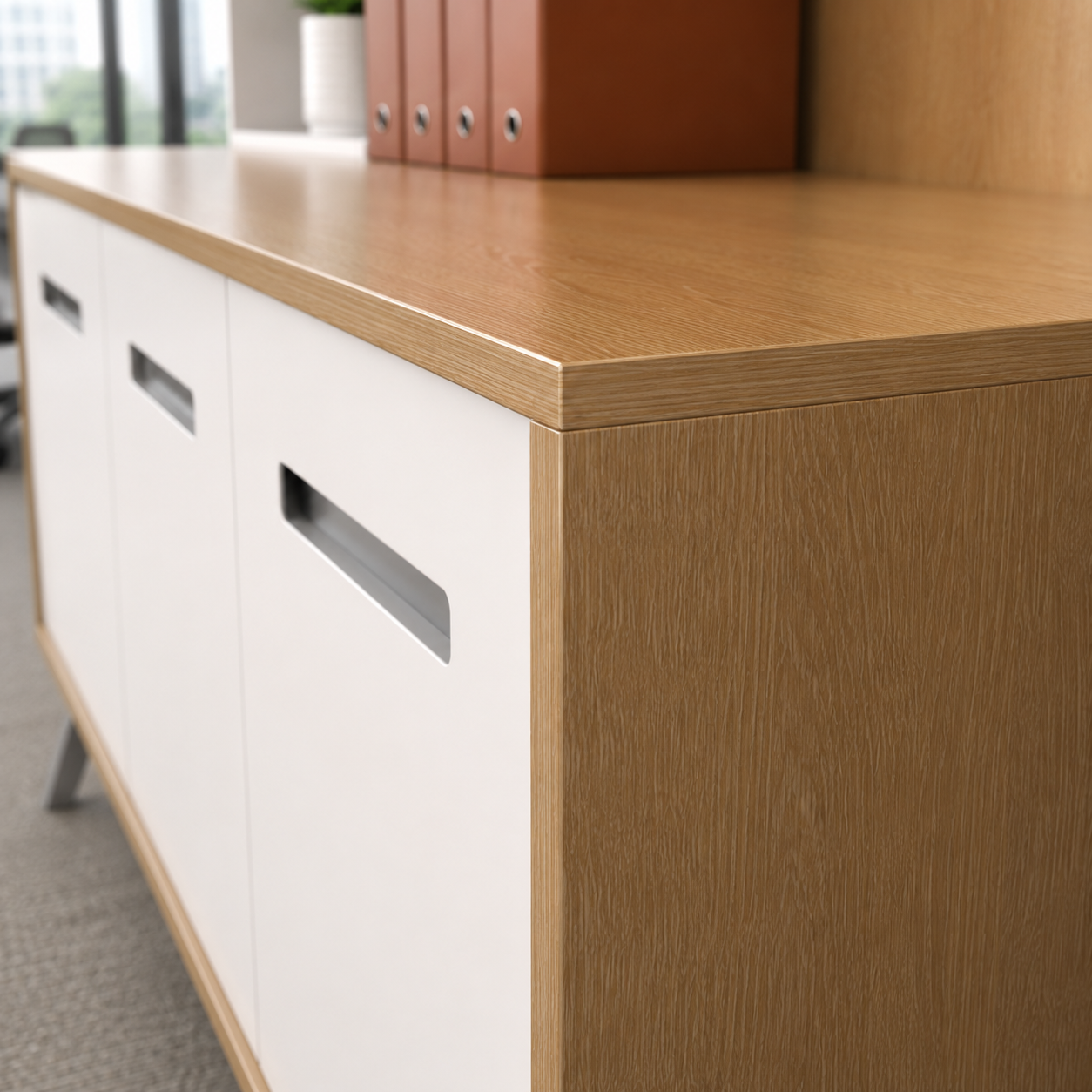 Office Storage Cabinet with Overhead Wall Unit, Tall Utility Wardrobe, Open Display Shelves and Spacious Filing Credenza for Workspace Organization