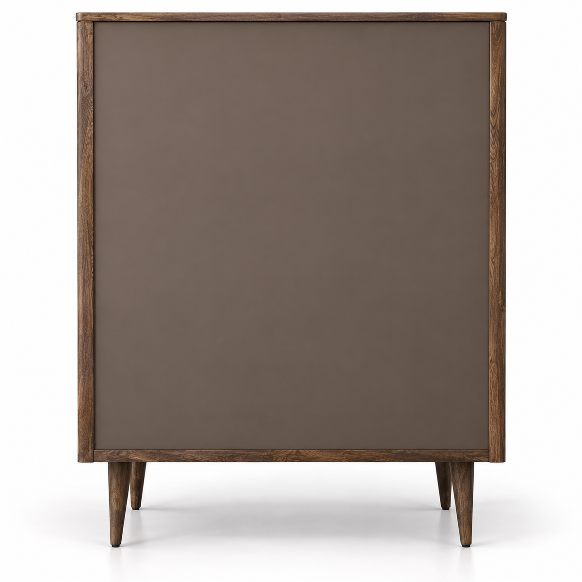 Modern Accent Storage Cabinet with Circular Wood Detail, Fluted Front and Raised Legs for Living Room, Dining Area and Entryway