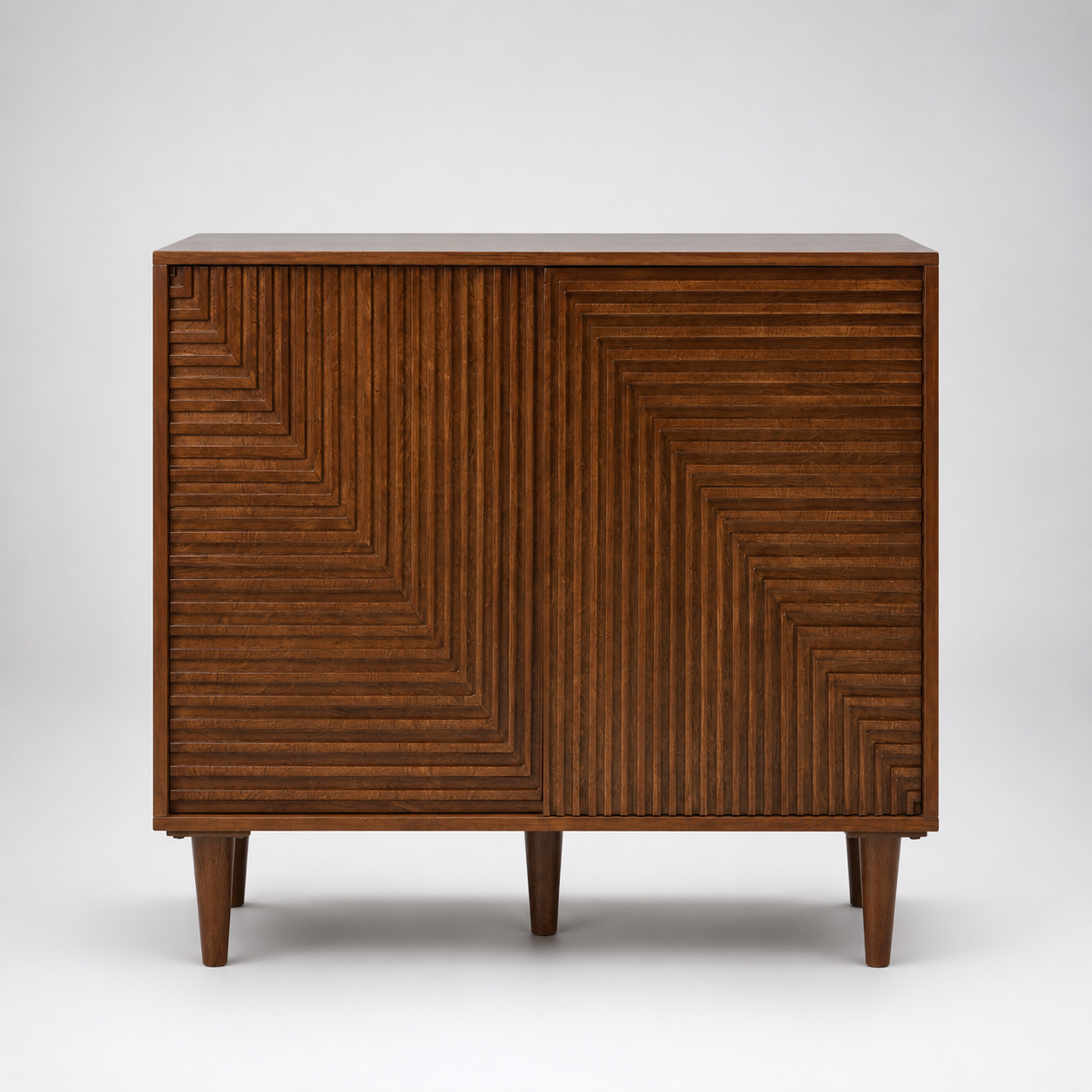 Modern Walnut Bar Cabinet with Wine Rack & Storage Shelves for Living Room Dining Area Home Bar Beverage Organizer Furniture