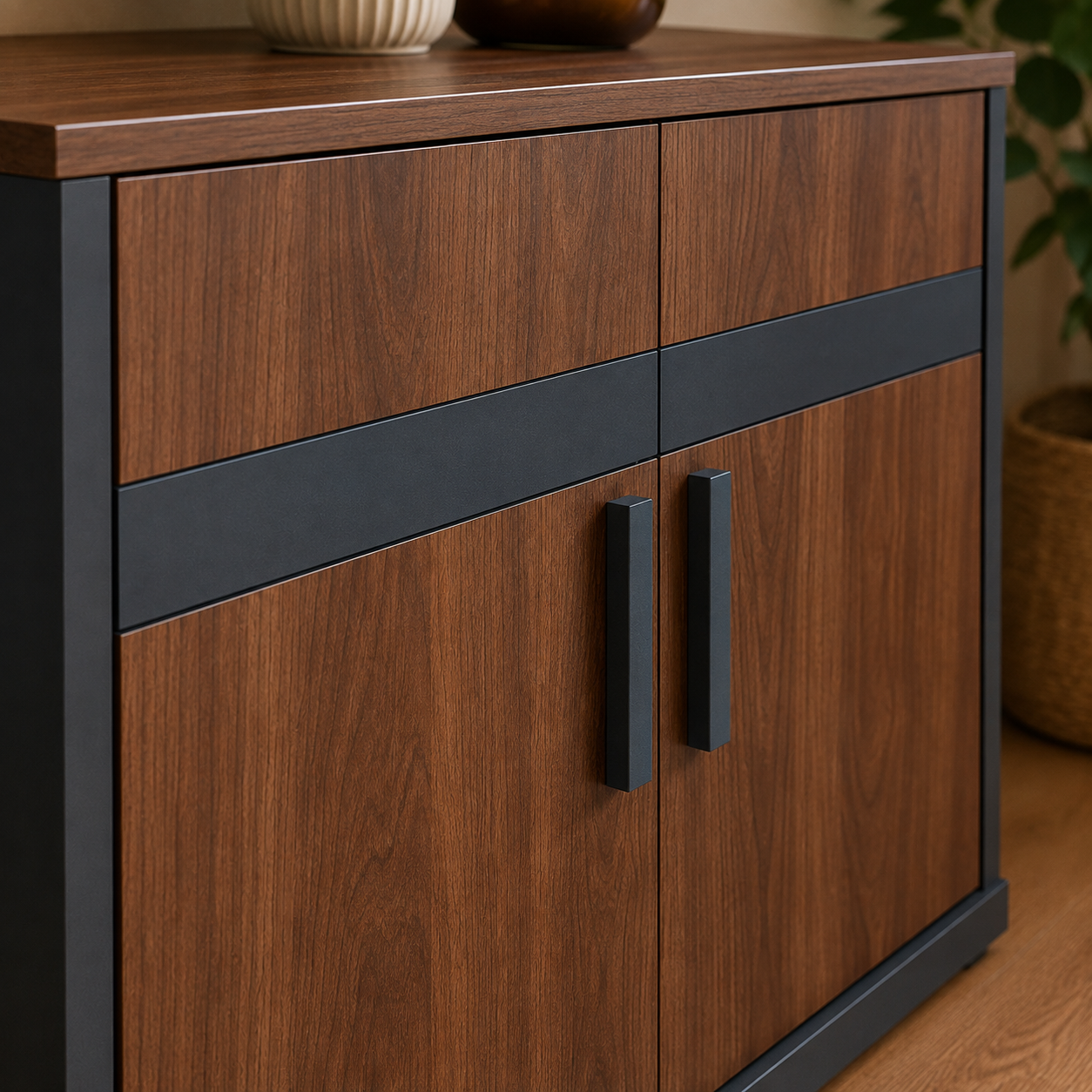 Multipurpose Sideboard Storage Cabinet for Living Room, Dining Room & Hallway with Spacious Shelving and Contemporary Organizer