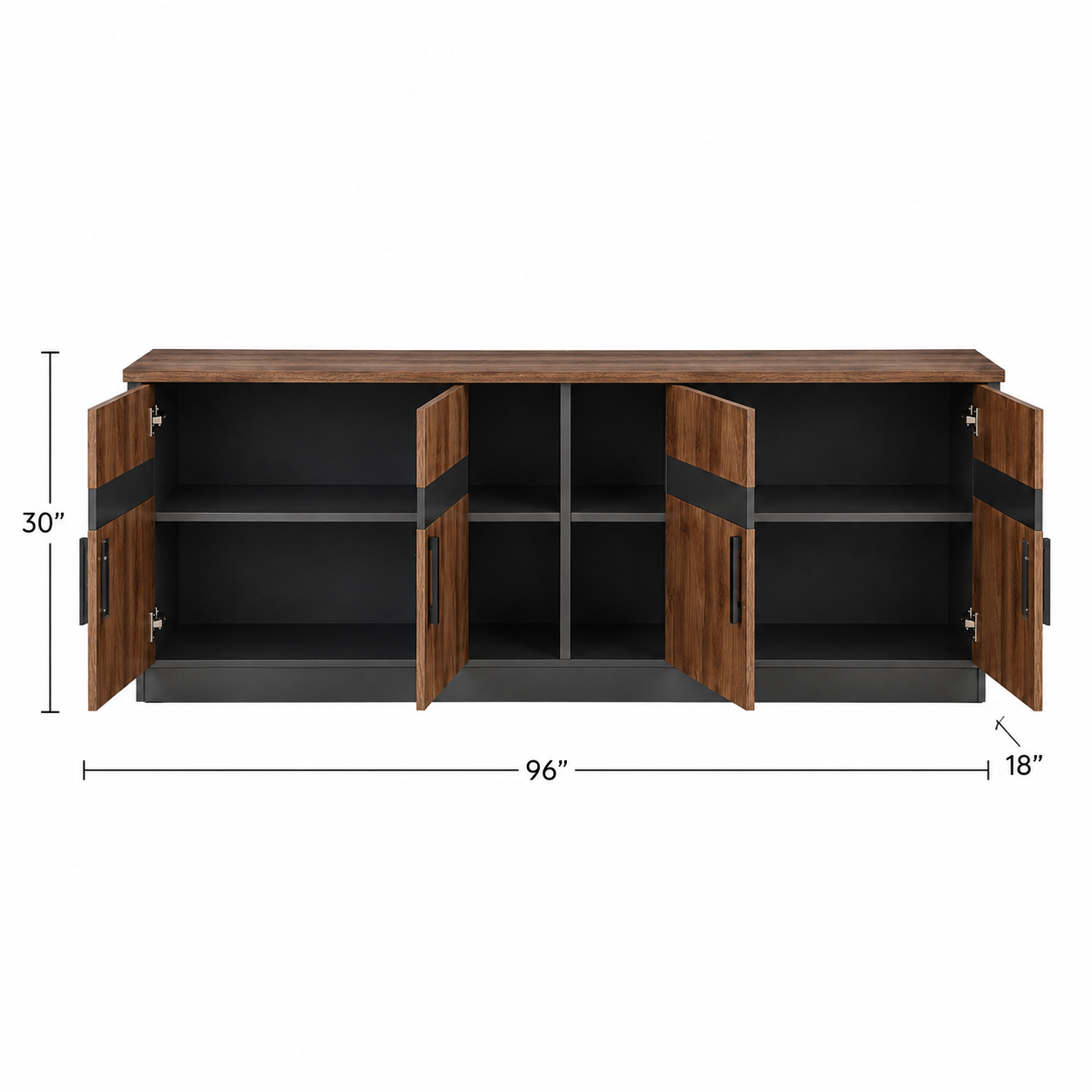 Multipurpose Sideboard Storage Cabinet for Living Room, Dining Room & Hallway with Spacious Shelving and Contemporary Organizer