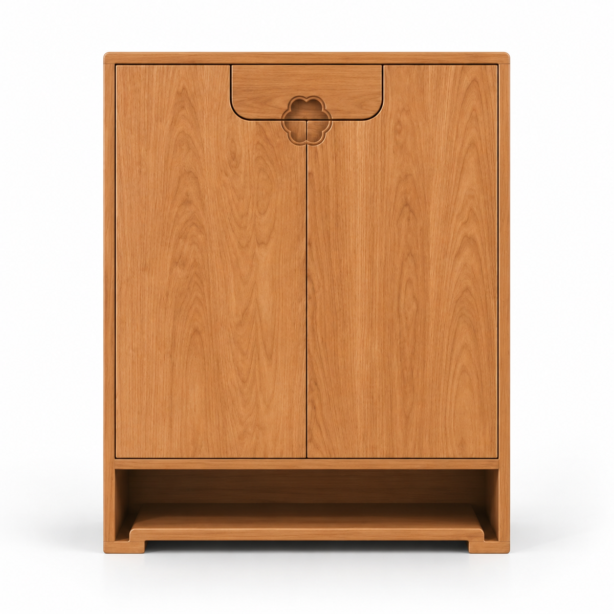 Modern Particle Board Shoe Cabinet with Dual Doors, Top Storage Drawer & Open Bottom Shelf for Entryway, Foyer, Bedroom and Hallway