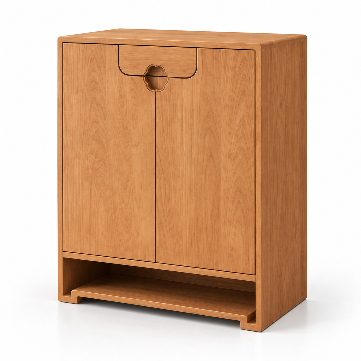 Modern Particle Board Shoe Cabinet with Dual Doors, Top Storage Drawer & Open Bottom Shelf for Entryway, Foyer, Bedroom and Hallway