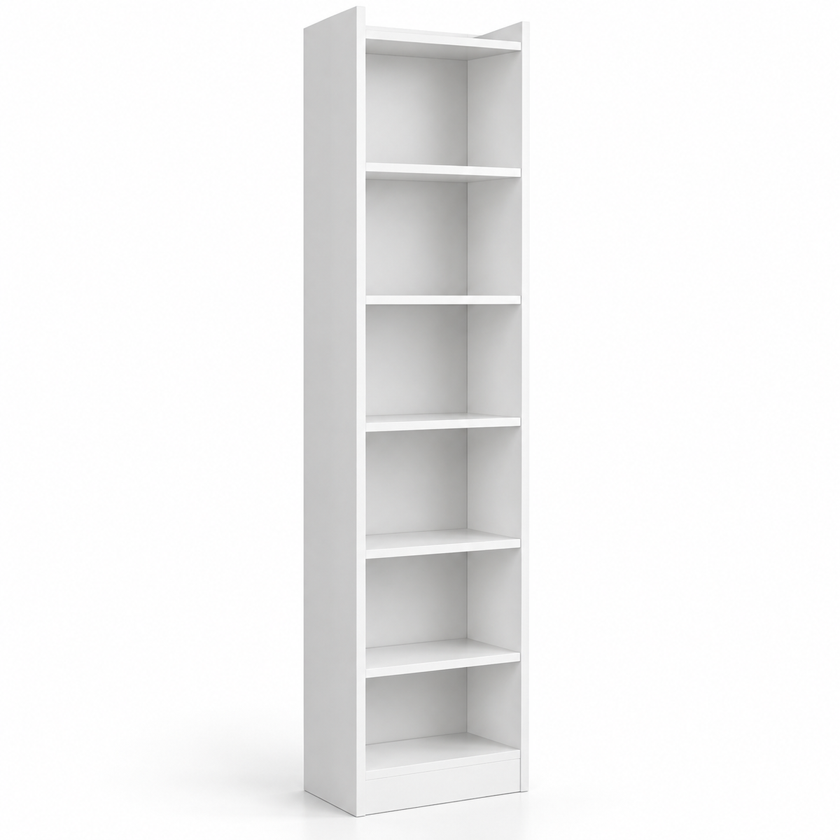 Slim Vertical Open Bookcase with Multi-Tier Storage Shelves for Books, Décor, Study Rooms, Bedrooms and Compact Spaces