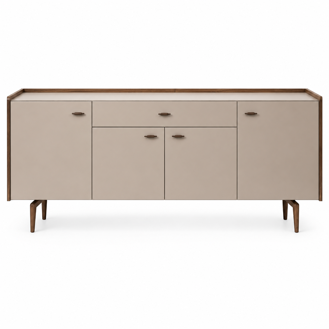 Modern Wooden Storage Cabinet with Multipurpose Compartments and Smooth-Finish Doors