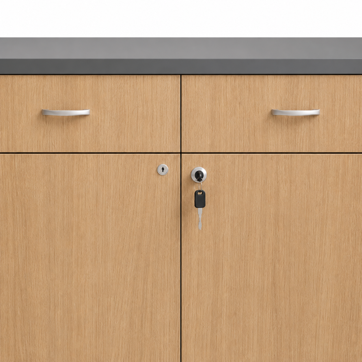 Wooden Office Storage Cabinet with Locking Doors, Spacious Shelving, Premium Sideboard Organizer for Home Office & Workspace