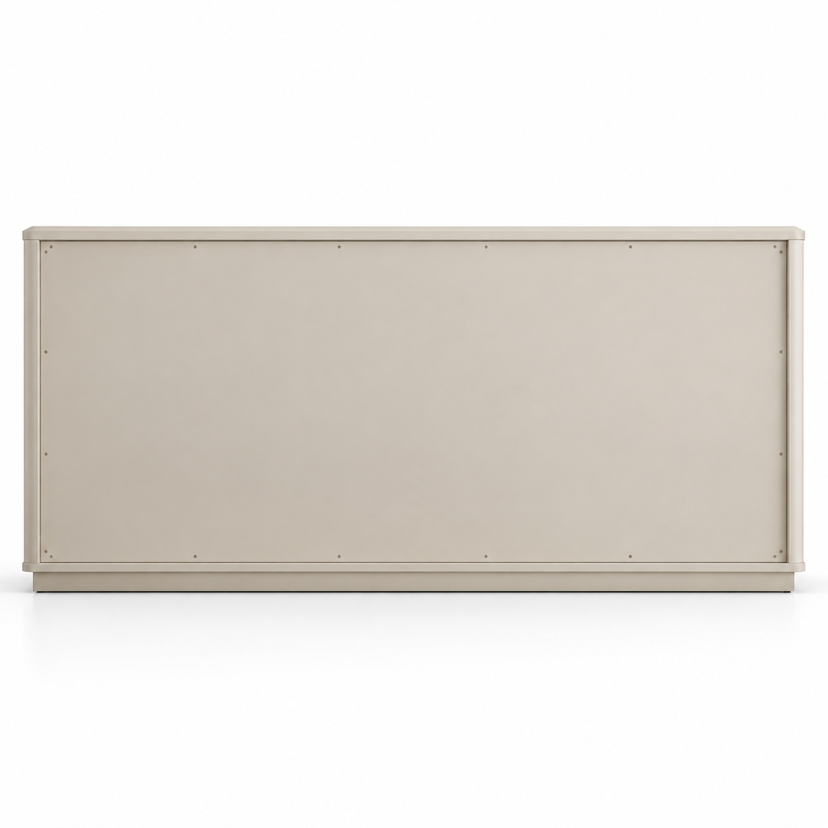 Modern Executive Office Back Cabinet with Open Display Shelves, Closed Storage, Tall Shutters and Warm LED Lighting