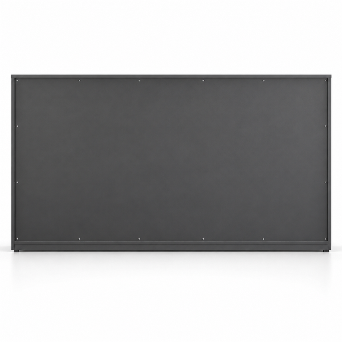 Modern Executive Office Back Cabinet with Open Display Shelves, Closed Storage, Drawers and Dual-Tone Design for Workspace
