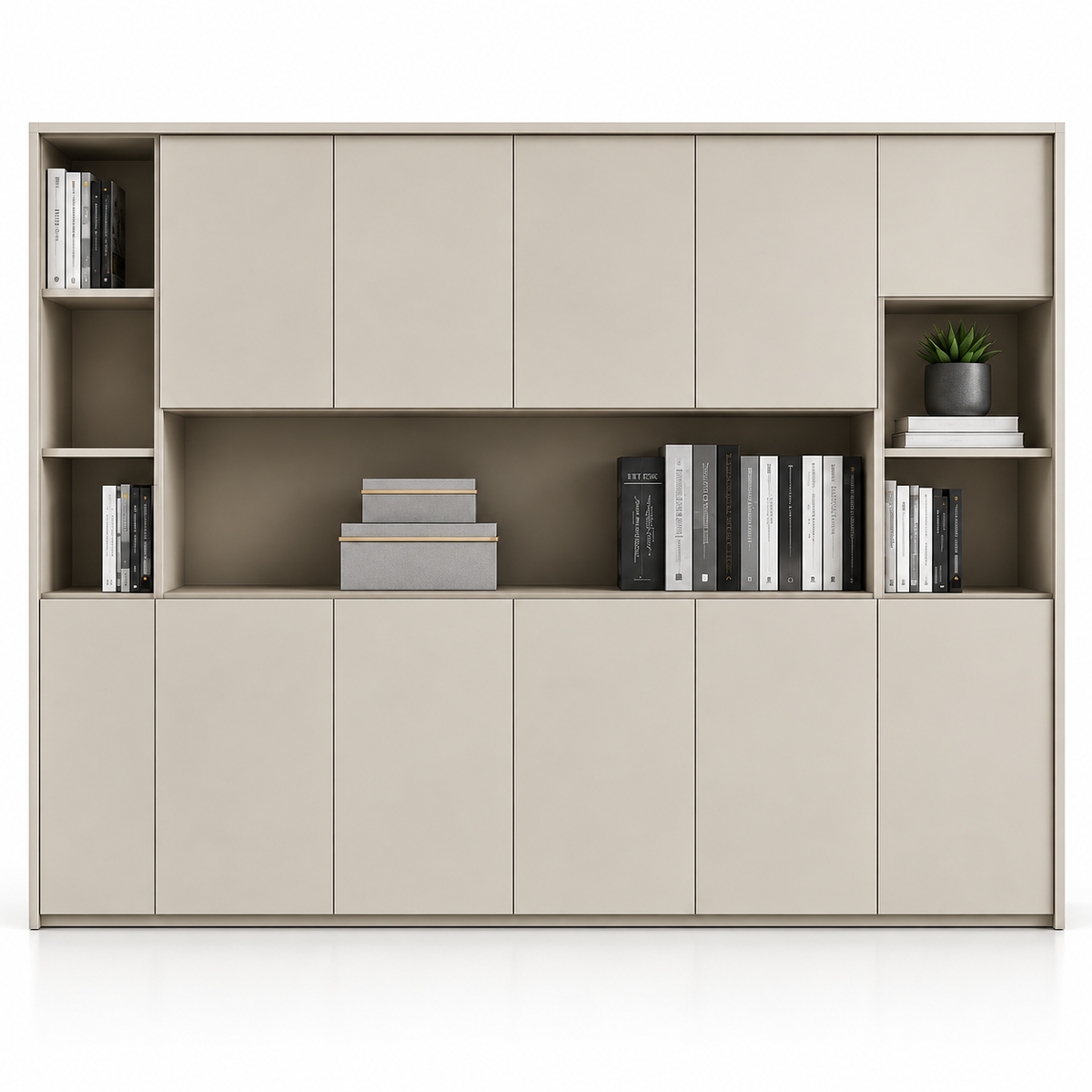 Office Storage Cabinet with Doors Open Shelves and Large Storage Space Modern File Cabinet for Books, Files, Documents