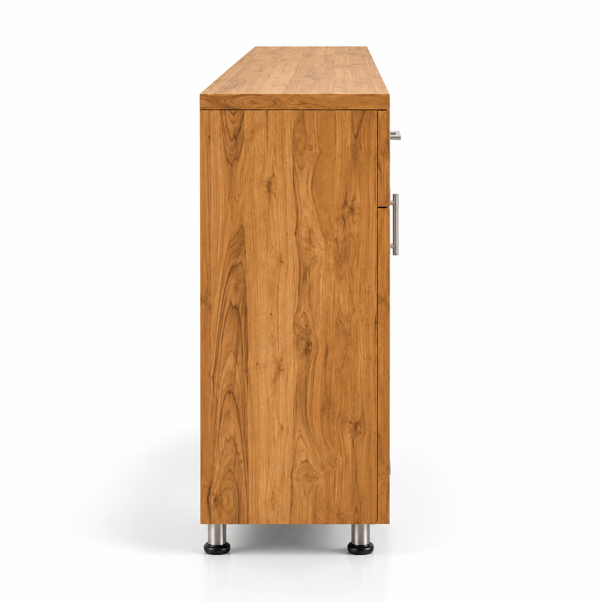 Modern Engineered Wood Sideboard Cabinet with 3 Doors, 1 Drawer, Closed Storage and Natural Wood Finish for Home & Dining