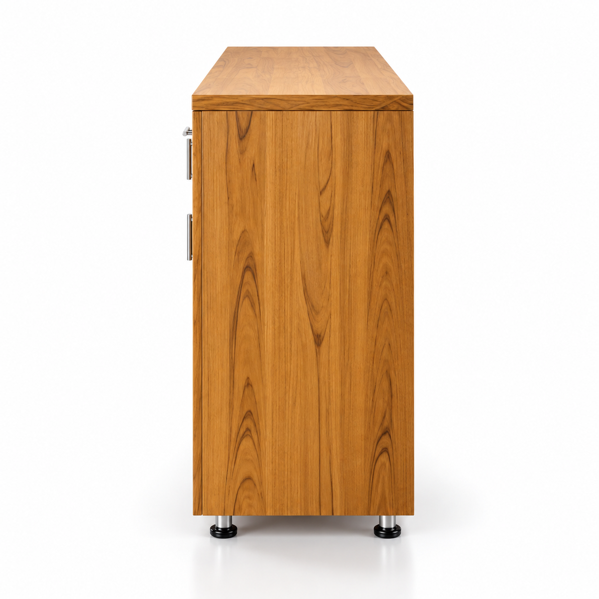 Modern Engineered Wood Sideboard Cabinet with 3 Doors, 1 Drawer, Closed Storage and Natural Wood Finish for Home & Dining