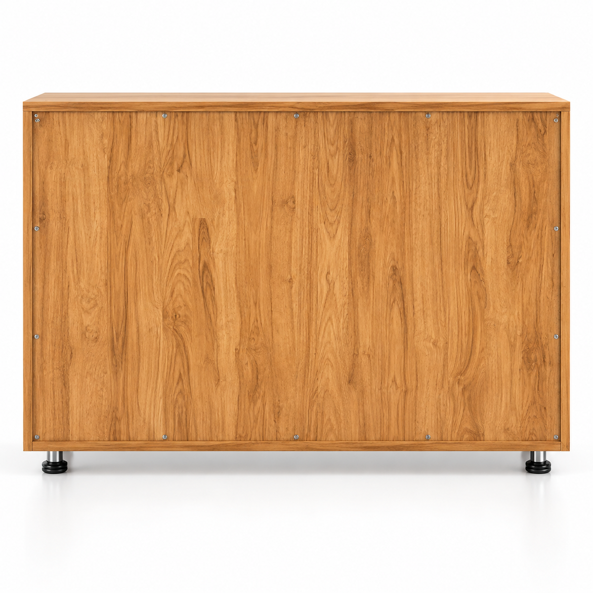 Modern Engineered Wood Sideboard Cabinet with 3 Doors, 1 Drawer, Closed Storage and Natural Wood Finish for Home & Dining