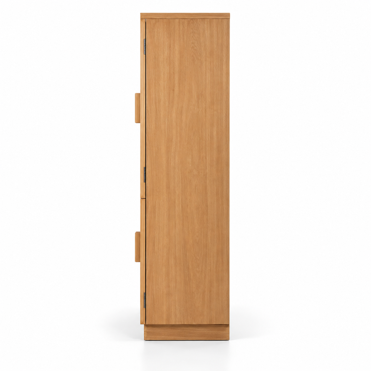 Solid Teak Wood Crockery Cabinet with 2 Glass Doors, 2 Closed Doors, Display Shelves and Natural Wood Finish for Dining Room