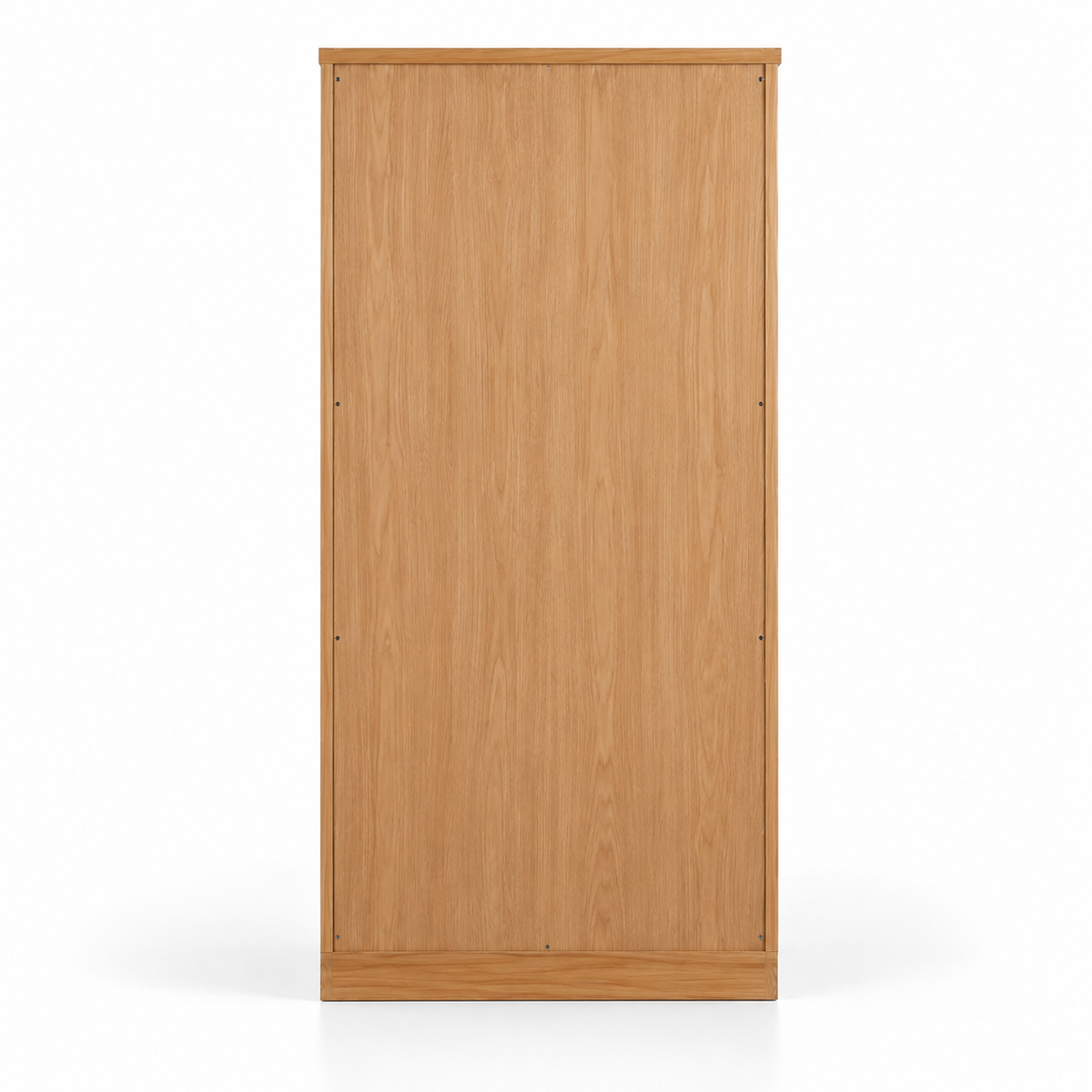 Solid Teak Wood Crockery Cabinet with 2 Glass Doors, 2 Closed Doors, Display Shelves and Natural Wood Finish for Dining Room