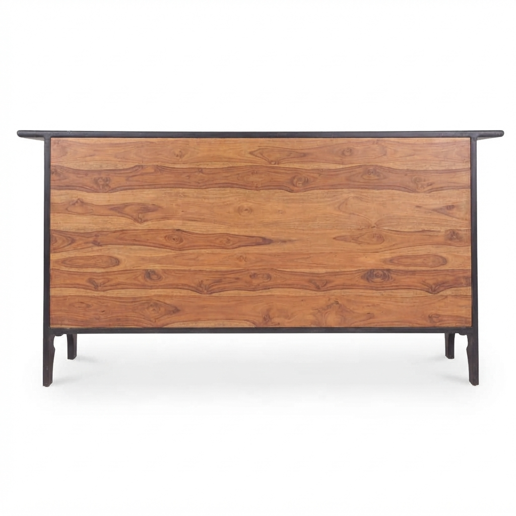 Sideboard Storage Cabinet with 7 Drawers, 2 Closed Doors, Wide Display Top and Dual-Tone Design for Living & Dining Room