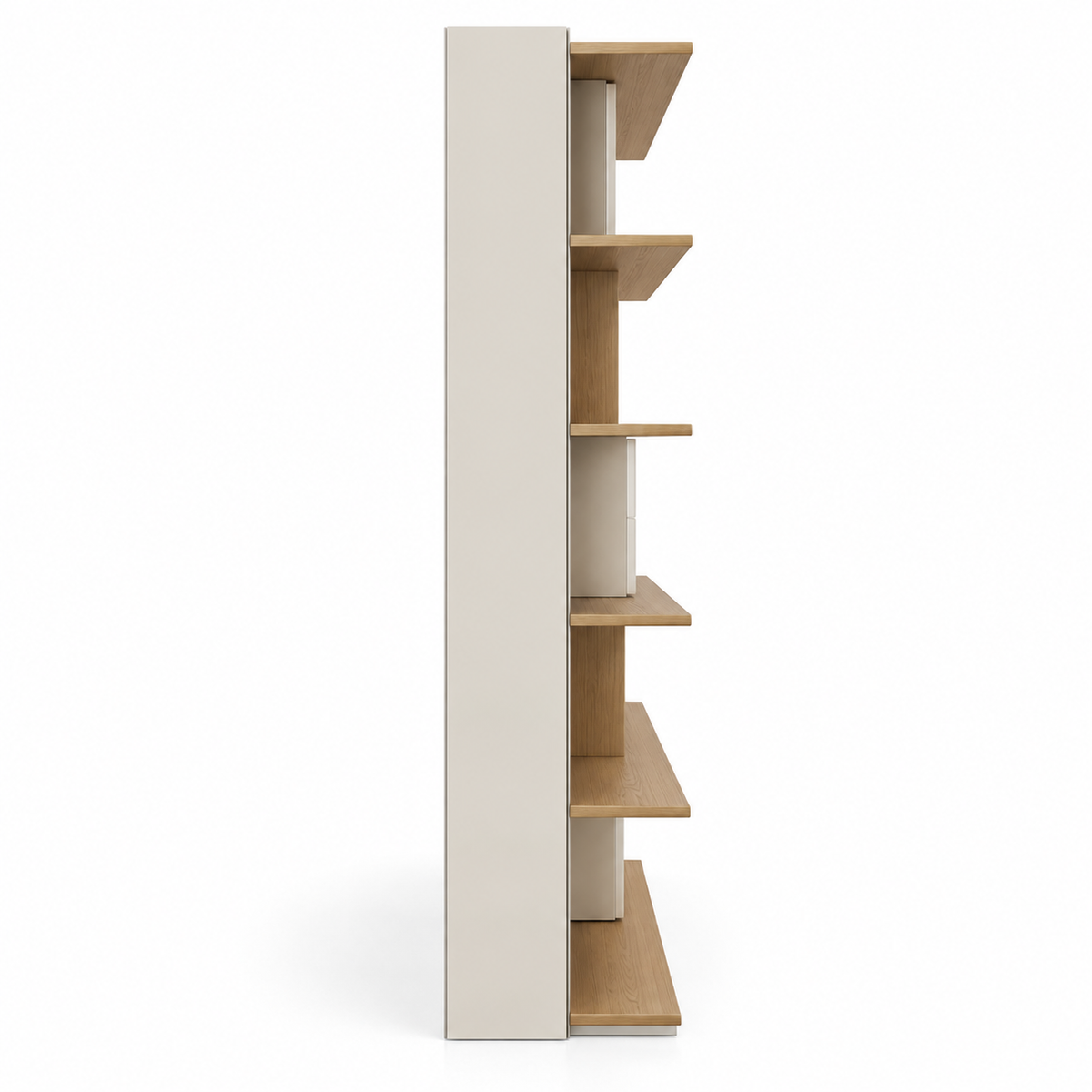 Modern Wall Storage & Display Cabinet with Open Shelves, Closed Compartments and Integrated Lighting for Office & Home