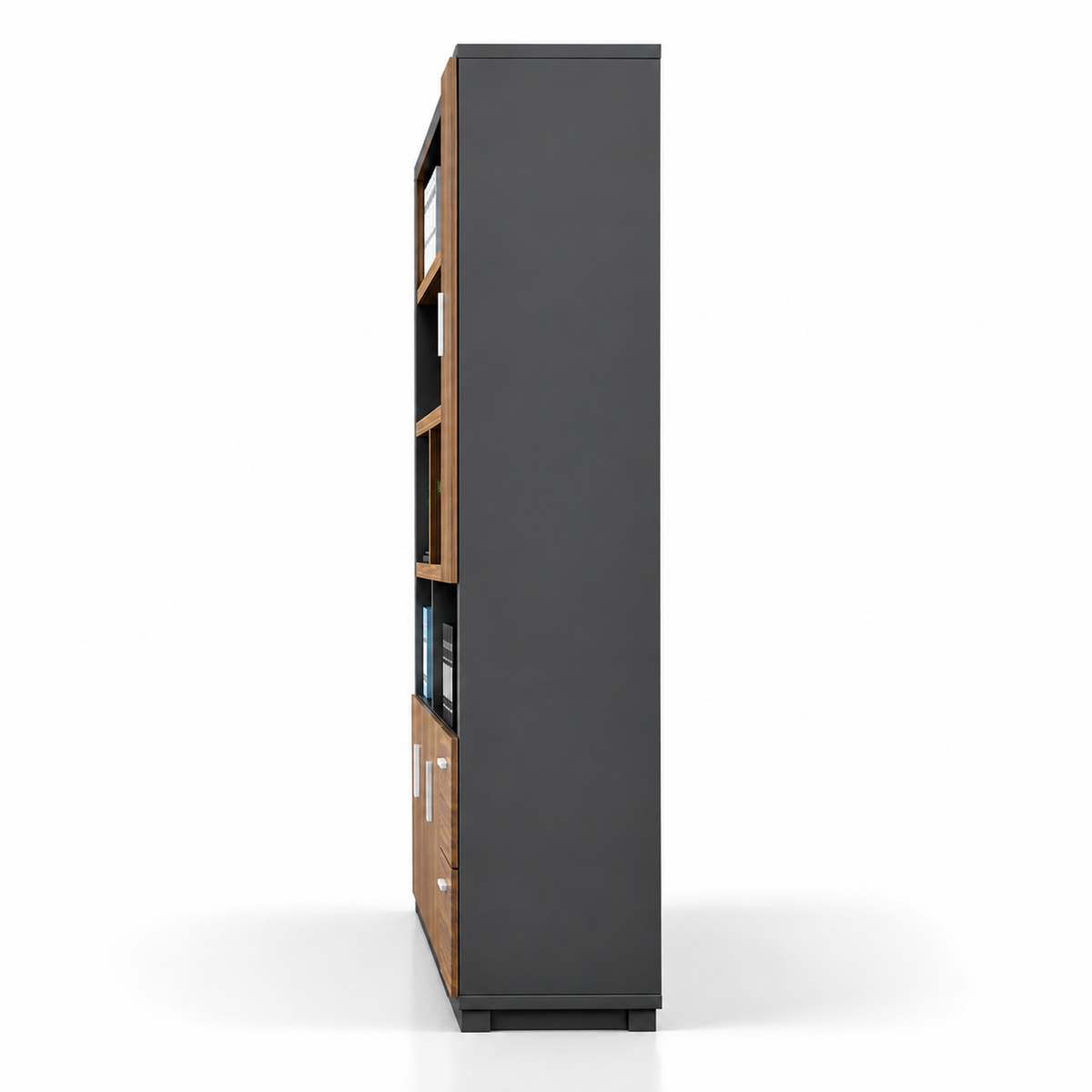 Multi-Storage Office Cabinet with Open Shelves, File Drawers, Closed Compartments and Organised Workspace Storage