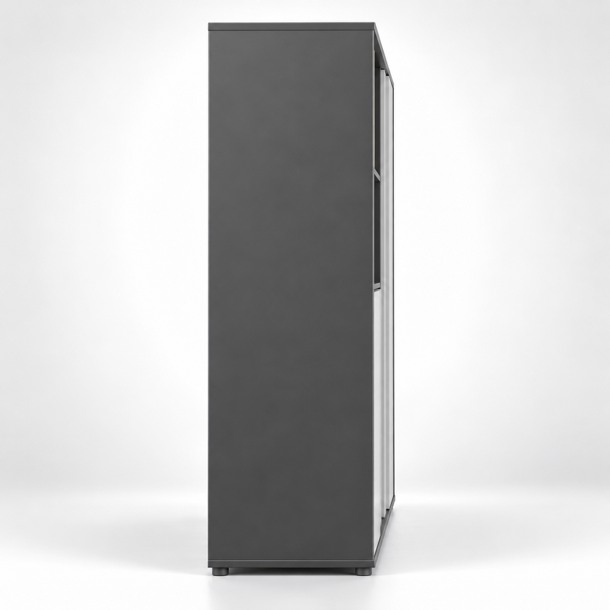 Modern Office Storage Cabinet with Open Display Shelves, Concealed Storage, Easy File Access and Space-Saving Workspace Design
