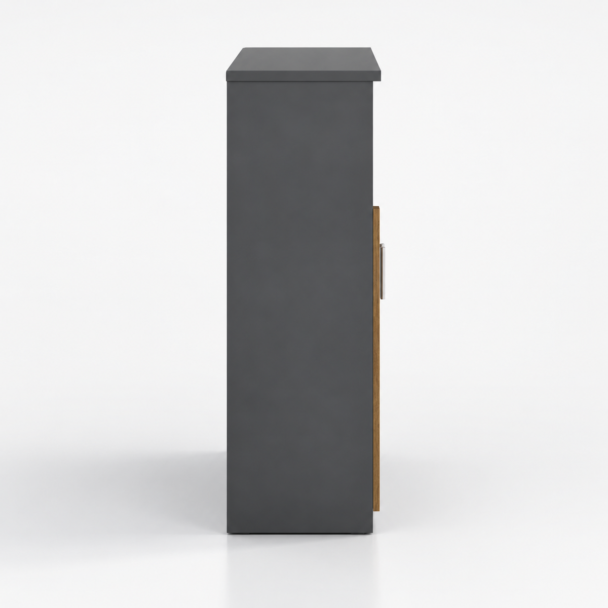 Modern Low-Height Sideboard Cabinet with Open Display Space, Lockable Closed Compartment and Easy Multi-Purpose Storage Design