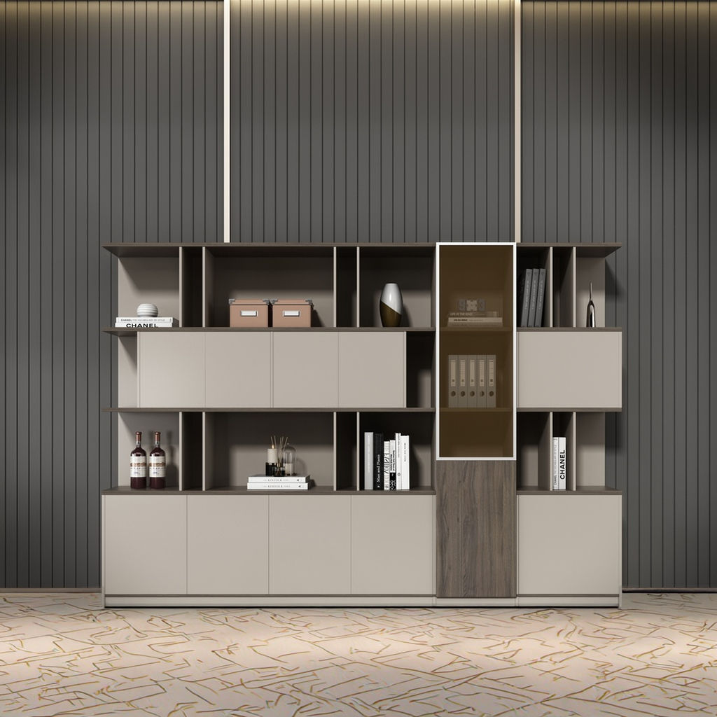 Modern Storage & Display Cabinet with Open Shelves, Concealed Compartments, Smart Organisation and Elegant Executive Design