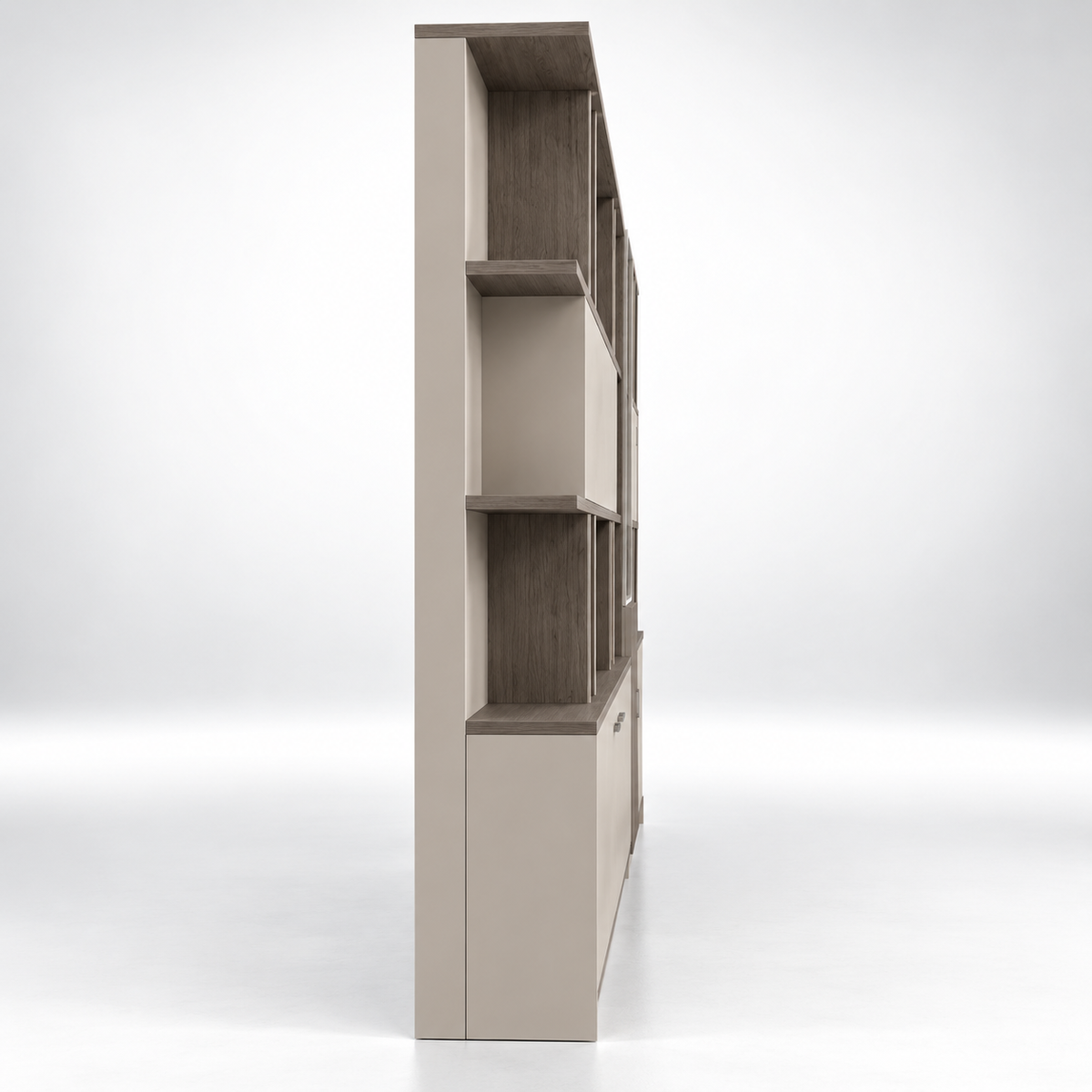 Modern Storage & Display Cabinet with Open Shelves, Concealed Compartments, Smart Organisation and Elegant Executive Design