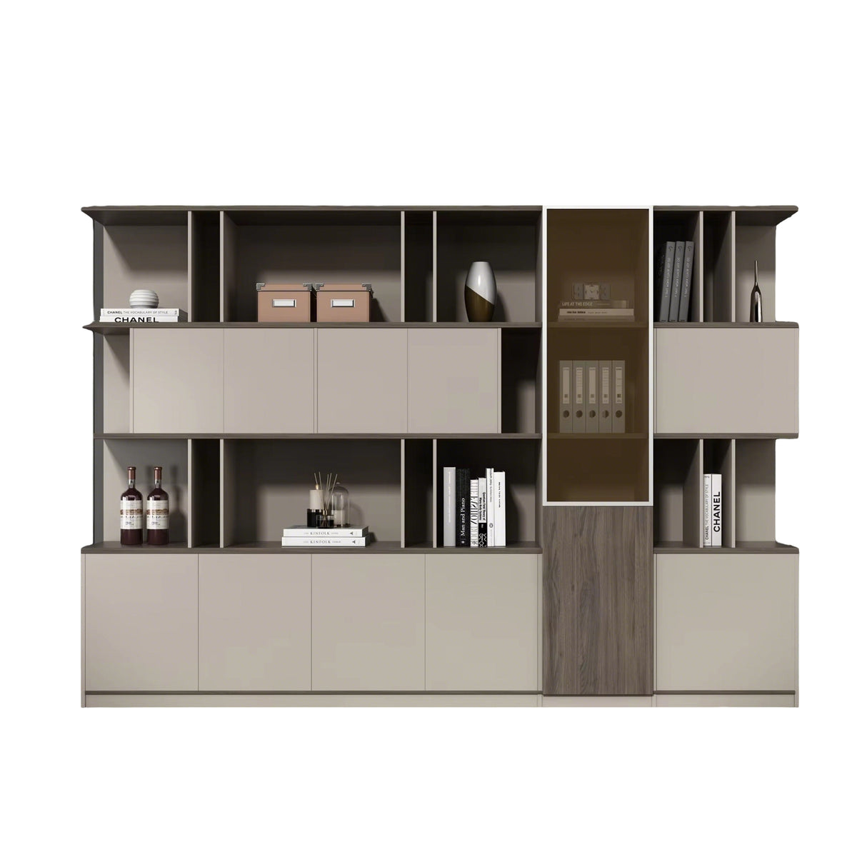 Modern Storage & Display Cabinet with Open Shelves, Concealed Compartments, Smart Organisation and Elegant Executive Design
