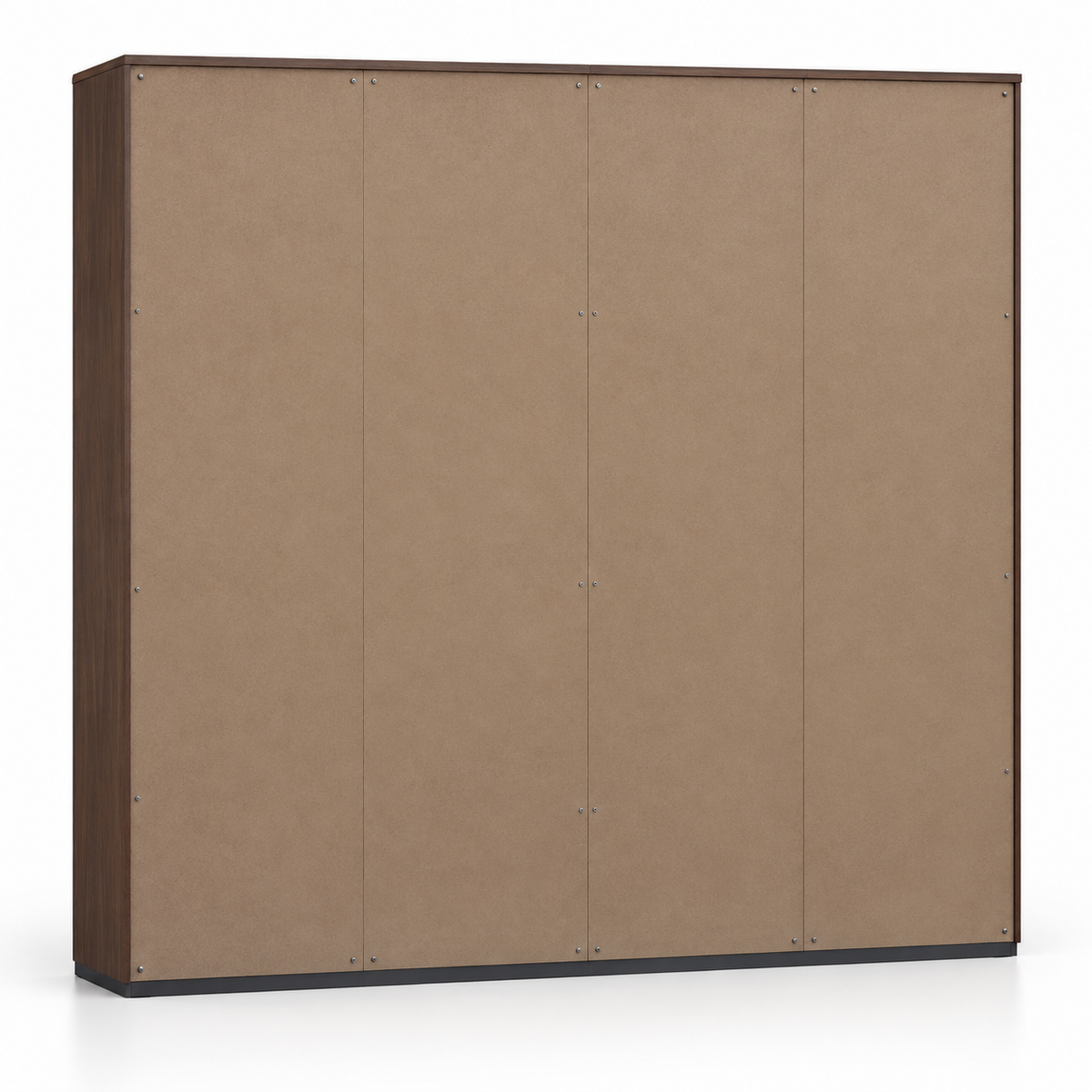 Modern Office Storage Cabinet with Glass Display Doors, Wood Grain Finish, Lockable Cabinets and Multi-Level Storage for Office Cabins