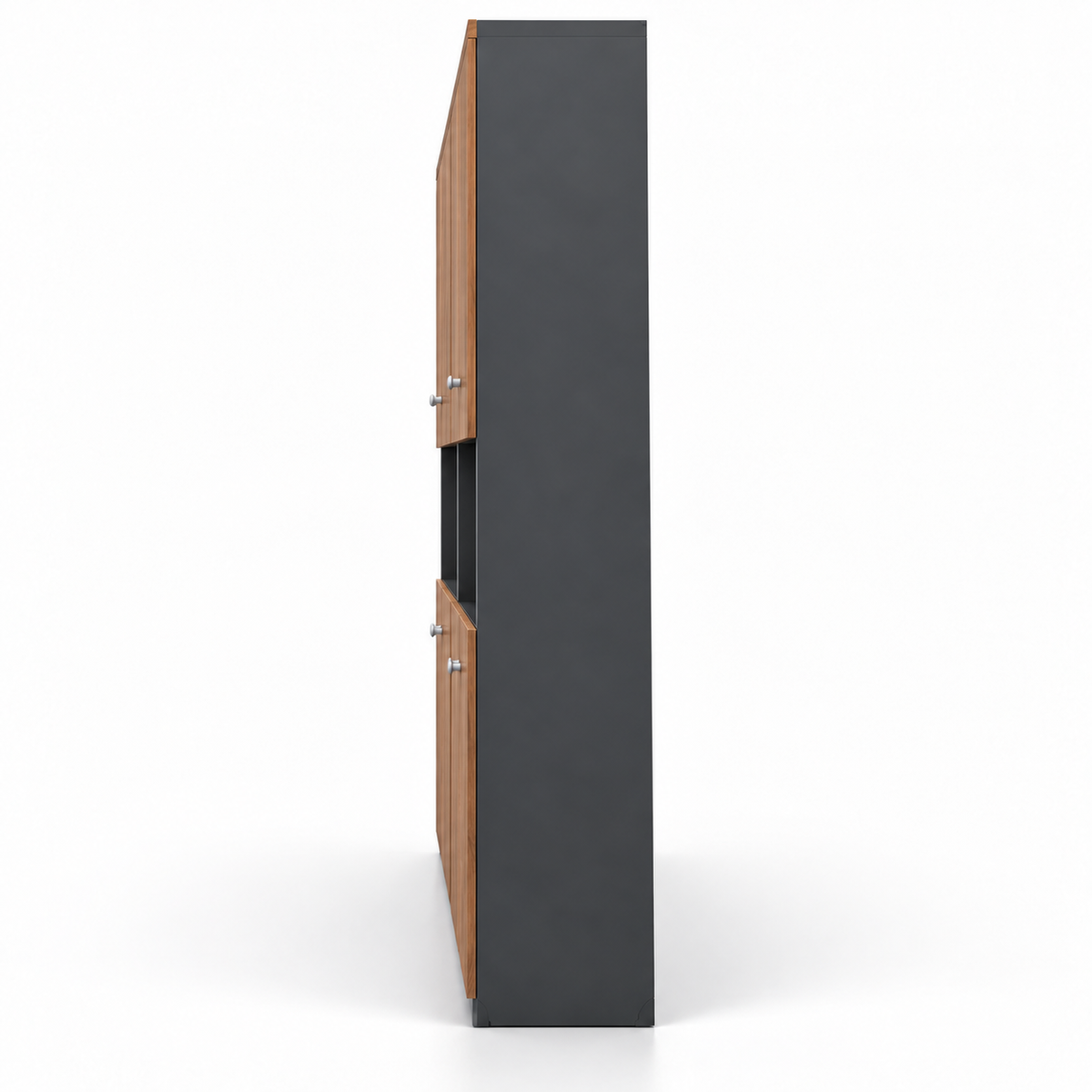Modern Office Storage Cabinet with Open Display Niches, Spacious Closed Compartments and Clean Professional Design
