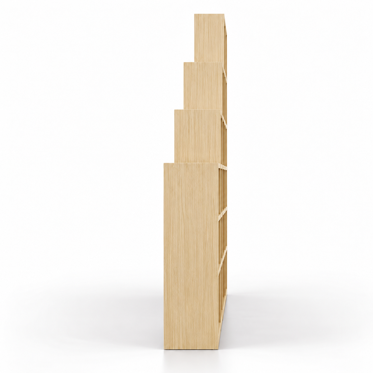 Modern Step-Style Open Bookcase with Multi-Level Display Shelves for Books, Décor, Plants and Everyday Storage