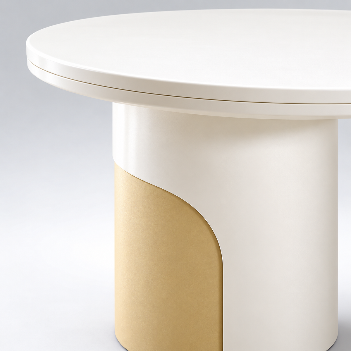 Modern Round Side Table with Sculpted Pedestal, Space-Saving Design for Sofa Side, Living Room, Bedroom, Lounge & Hotel