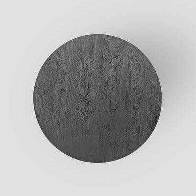 Modern Round Side Table with Sculptural Cut-Out Base, Compact Space-Saving Design for Sofa Side, Bedroom, Lounge & Living Room