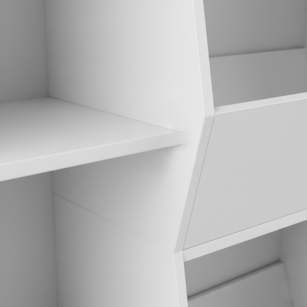 Minimal White Kids Bookcase with Open Shelves - Children’s Storage Unit for Books, Toys and Display