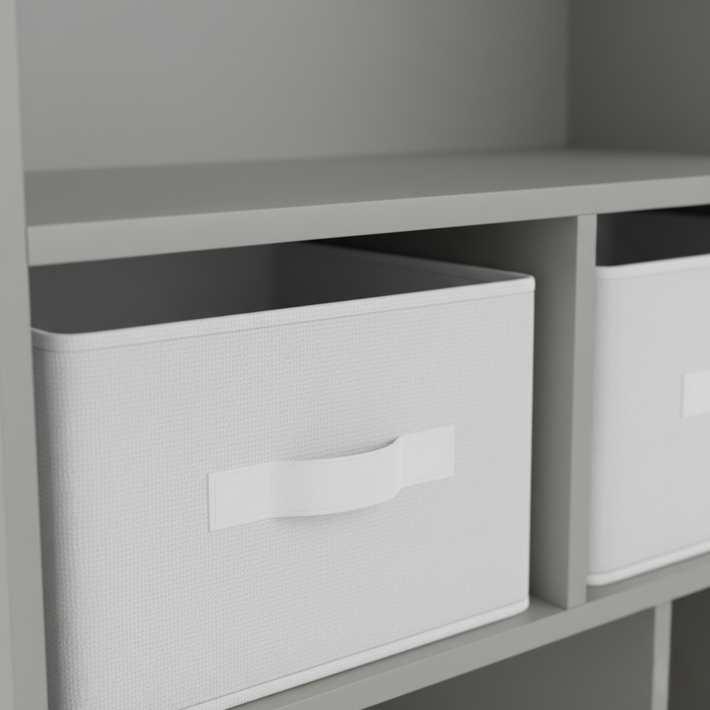 Kids Storage Bookcase with Open Shelves and Fabric Bins - Grey Children’s Book Organizer and Toy Storage Unit for Bedroom and Playroom