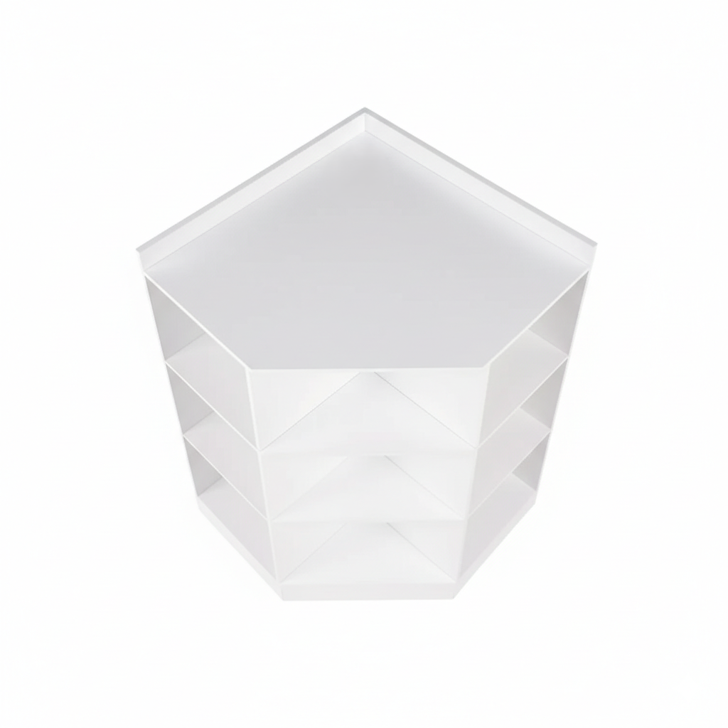 Kids Corner Bookcase with Open Shelves - White Wooden Storage for Kids Rooms