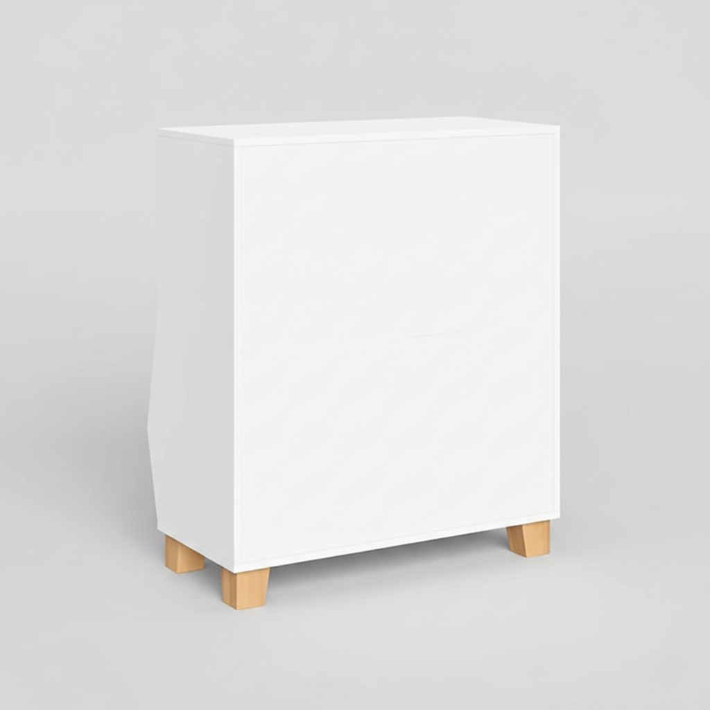 Kids Bookcase with Open Shelves and Lower Storage Bin in White - Children’s Bookshelf Organizer for Books, Toys and Daily Essentials