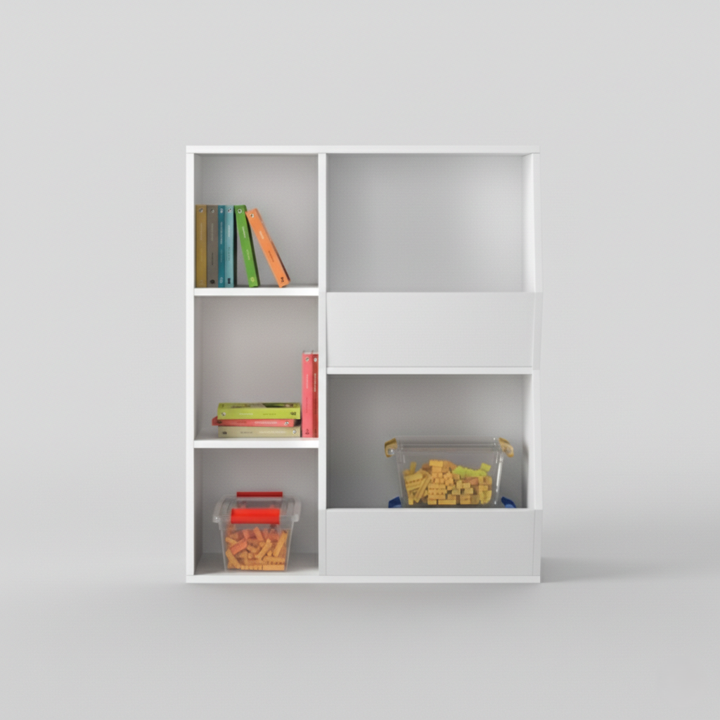 কাঠের বাচ্চাদের স্টোরেজ খেলনা সংগঠক