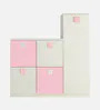Kids Storage Cabinet Set in White & Pink with Multi-Door Storage, Toy & Book Organizer for Kids Room, Playroom, Nursery & Study Area