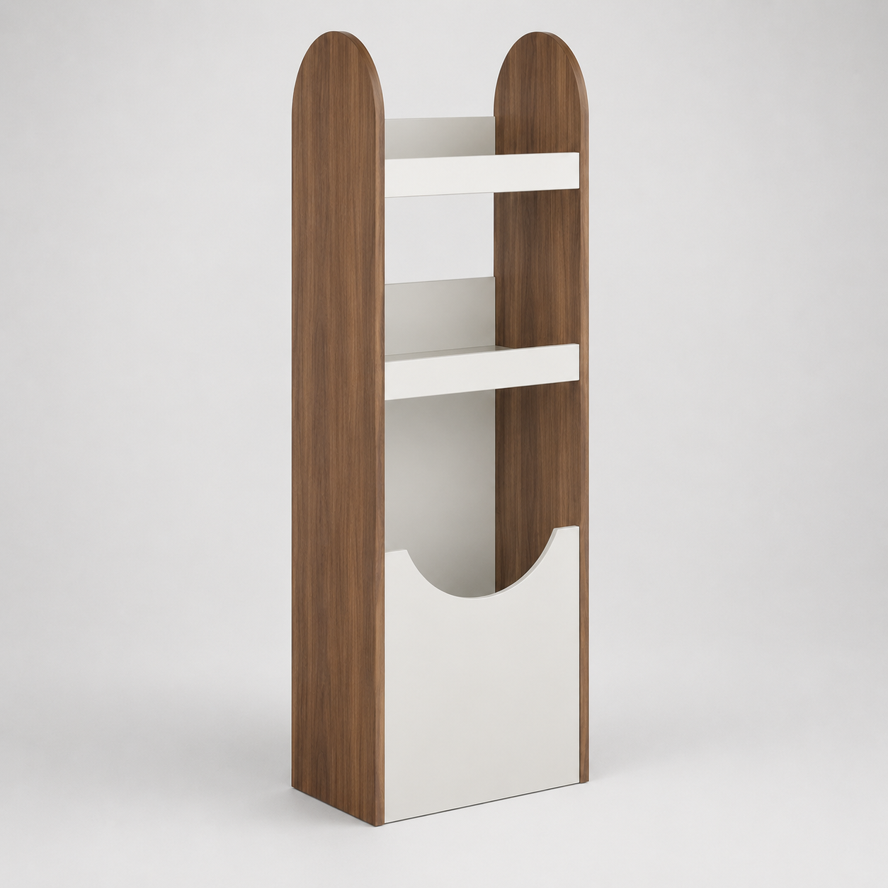 Kids Bookcase with Open Shelves & Front Storage, Wooden Finish Book Organizer for Kids Bedroom, Nursery, Playroom & Study Area