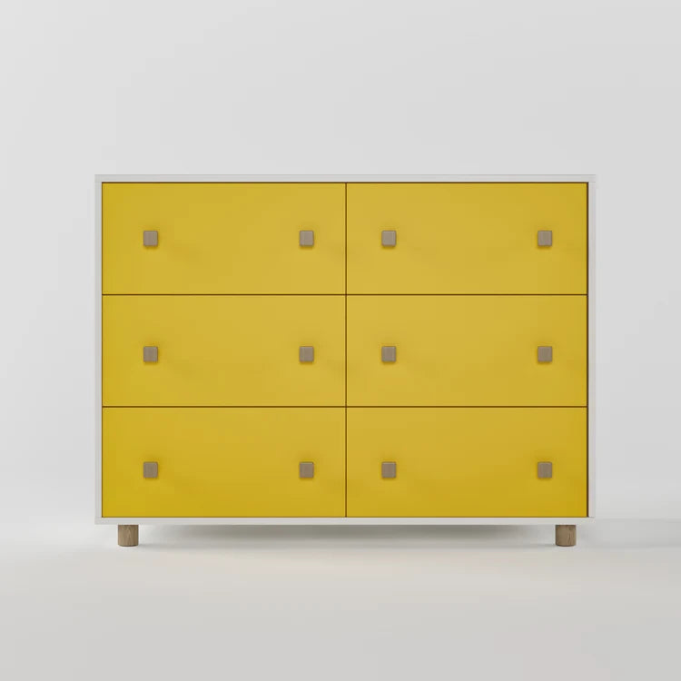 Modern Kids 6 Drawer Storage Chest with Spacious Organizer for Bedroom, Nursery & Playroom
