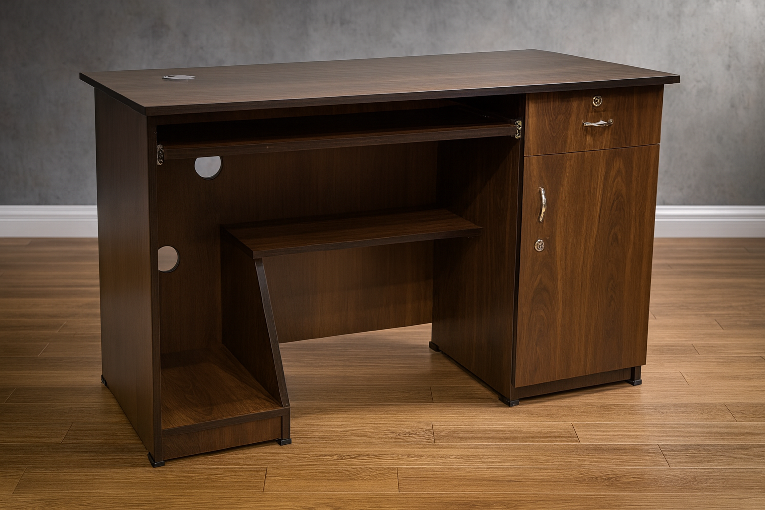 Office Desk and Computer Table with Keyword Tray and CPU Space Made In Engineered Wood