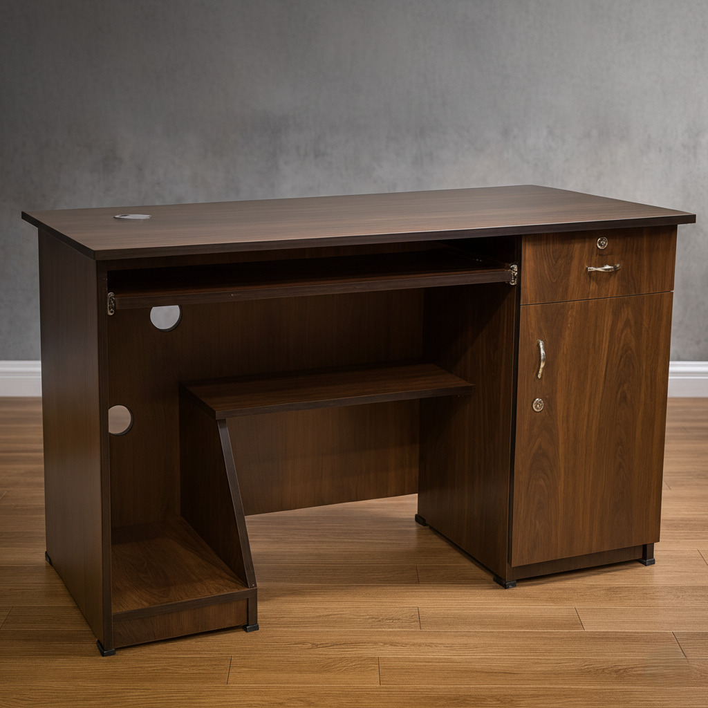 Office Desk and Computer Table with Keyword Tray and CPU Space Made In Engineered Wood