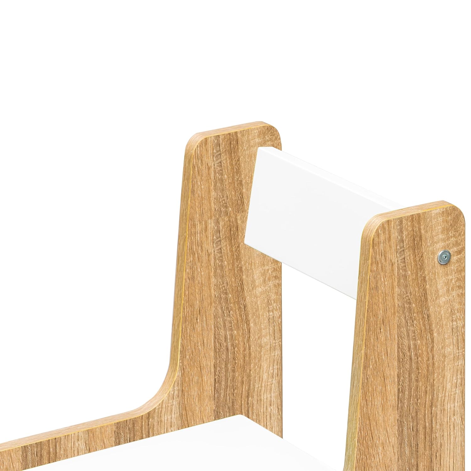 Kids Study Table & Chair Set in Oak & White with Organizer Shelf for Kids Bedroom, Nursery & Study Area