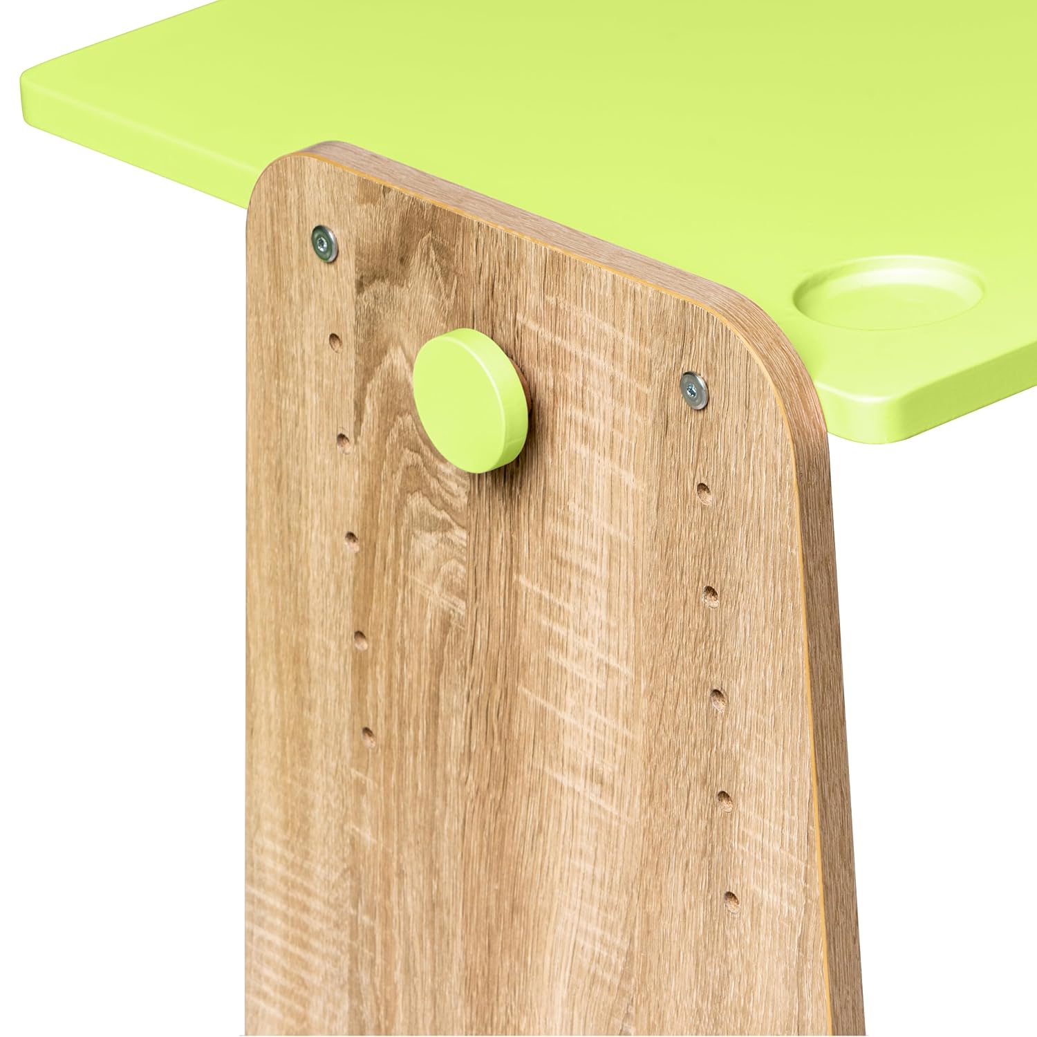 Kids Study Table & Chair Set in Oak & Lime Green for Kids Bedroom, Nursery & Study Area